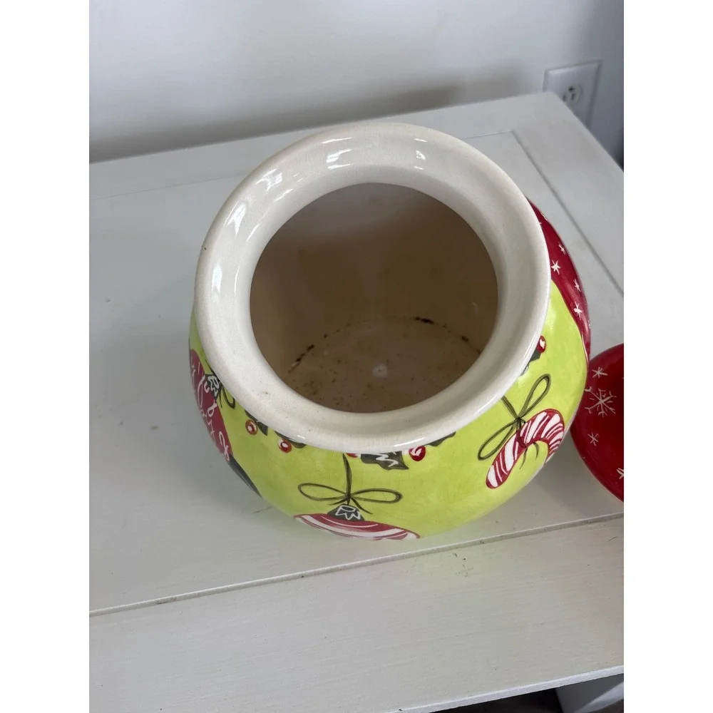 Vintage Claire Ware Christmas Santa Claus Ceramic Cookie Jar Lidded Canister